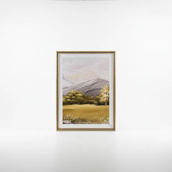 Kornizë Dekorative me Peizazh Malor PS me Efekt Ari 60x80 cm