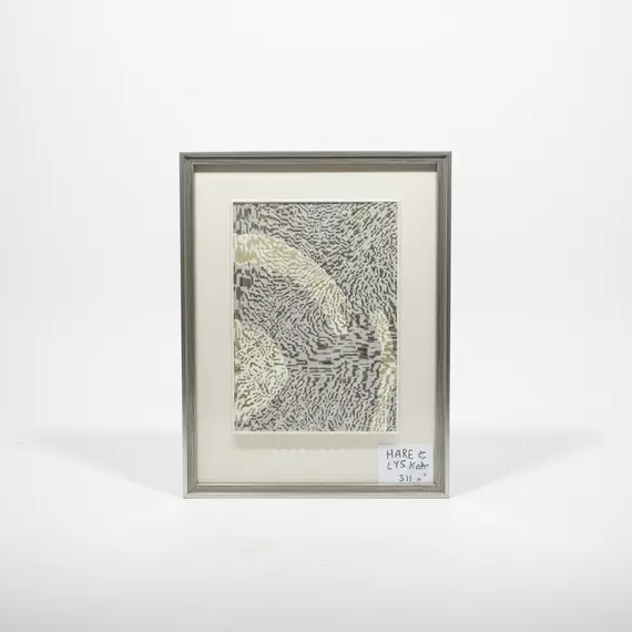 Kornizë Dekorative me Print Abstrakt Bardhë e Zi 60x80 cm