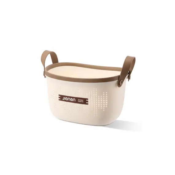 Shportë me Dorezë Plastike Kafe-Bezhe M