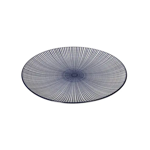 Pjatë 26.5 cm Bardhë-Blu Porcelan