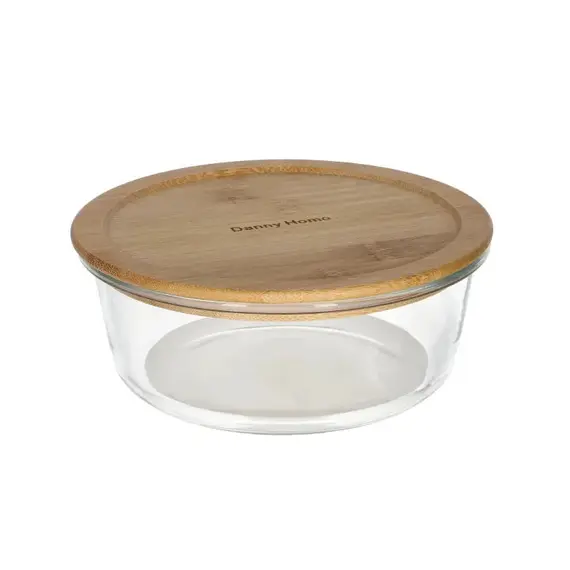 Tas Hermetik me Kapak Xham me Kapak Bambu