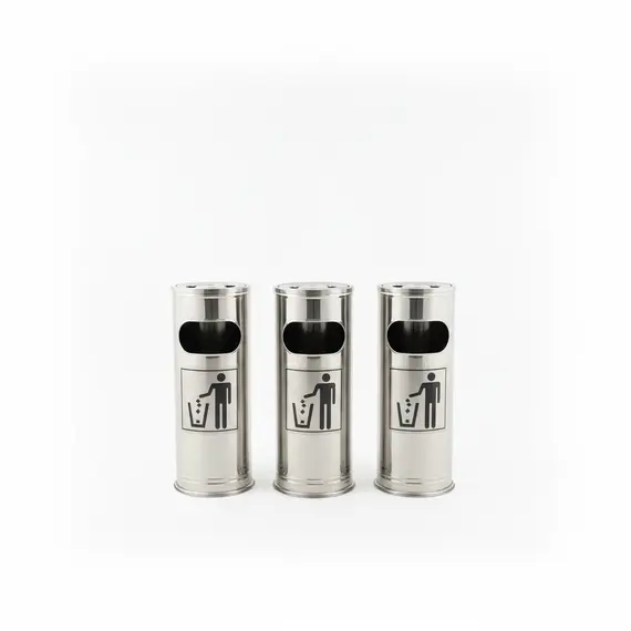 Kosh Mbeturinash për Cigare Set 3 Copë Inox