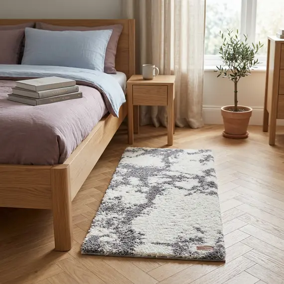 Danny Home Rug Tapet Dekorativ me Ngjyra Neutrale Gri dhe të Bardhë, 2 imazh