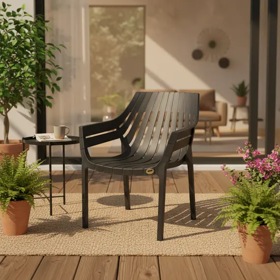 Karrige Outdoor Hera ,Plastike, E zeze, 58x60.9x89cm, 2 imazh