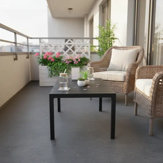 Tavoline Outdoor Hera,Plastike, E zeze, 96.6x59.3x40.2cm, 2 imazh