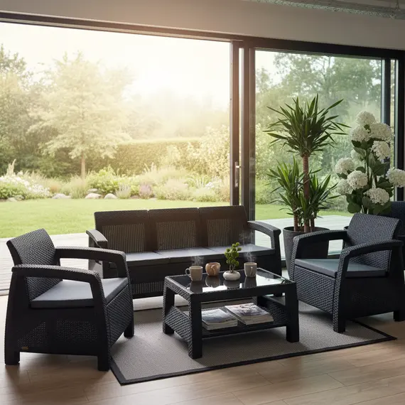 Set Outdoor Nera, Tavoline + kolltuk 3+1+1+shilte, 2 imazh