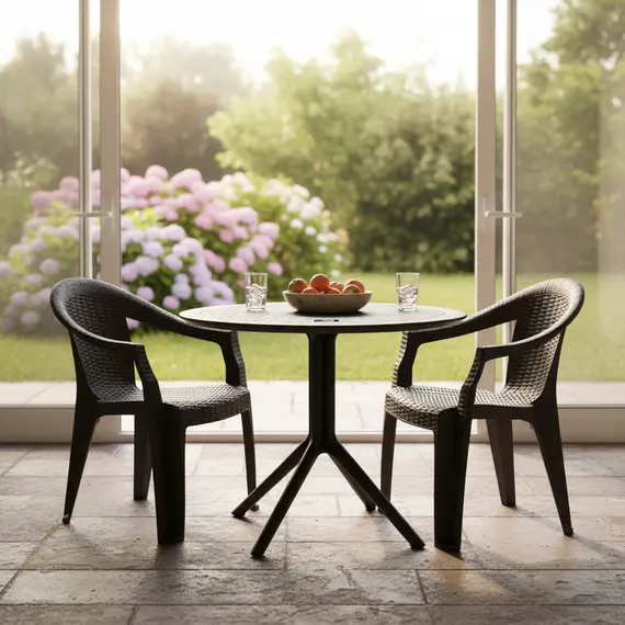 Tavoline Outdoor plastike 90cm, 2 imazh