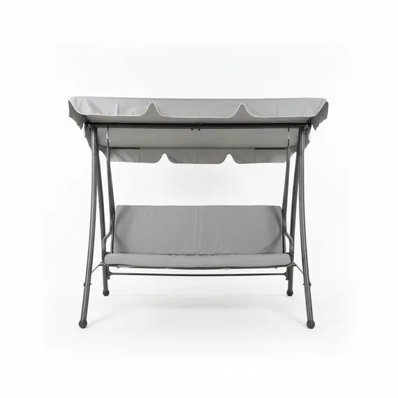 Lëkundëse për oborr me tendë 3 vende me jastëk dhe strukturë metalike