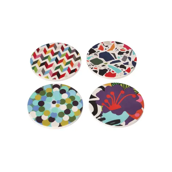 Coaster set / 10 cm / Rreth / Porcelan / Ngjyra Abstrakte