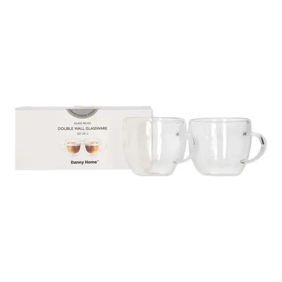 Filxhan kafeje dopio qelq dhe dorezë / 2 cope / 200 ml / 7.5 cm