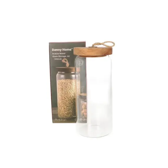 Kavanoz Konservimi / 1050 ml / 9x9x21.5 cm / Qelq - Kapak Dru Akacia