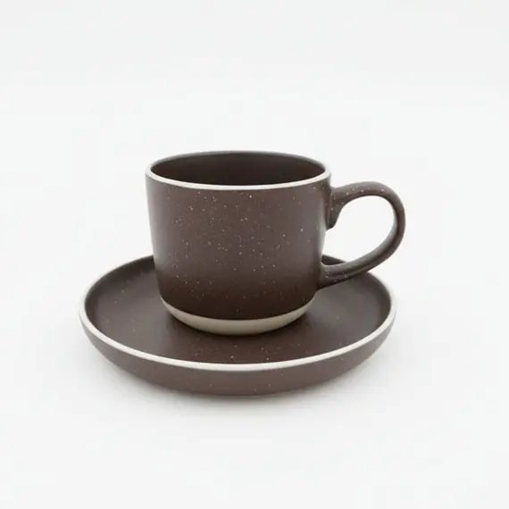 Filxhan Caji me Pjate / Set 6 cope / 220ml / Kafe / Qeramike, 2 imazh