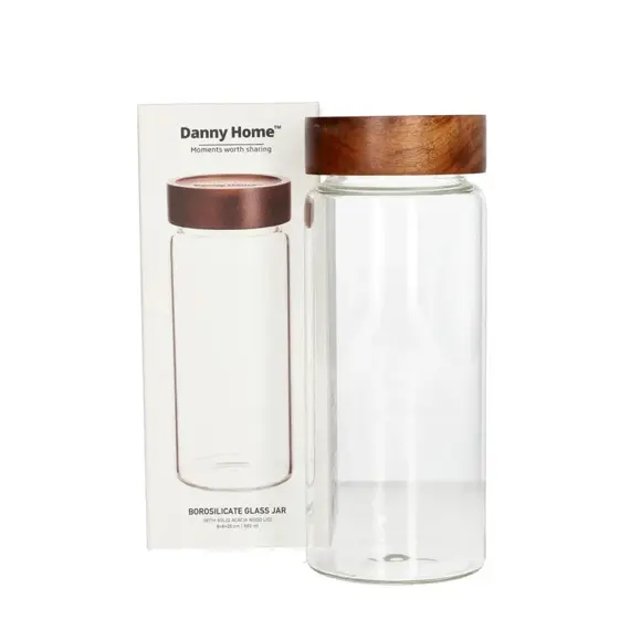 Kavanoz Konservimi / 580ml / 8*8*20cm / Qelq - Kapak Dru