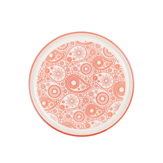 Pjate embelsire / 15cm / Bardhe - Kuqe / Porcelan