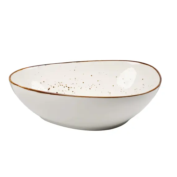 Tas Sallate / 21cm / Bardhe - Gold / Porcelan