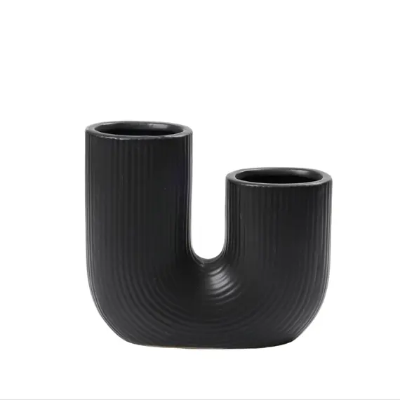 Vazo Dekorative forme U/ 19*7*17cm / Gri