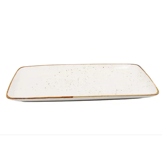 Pjate / 31cm / Bardhe - Gold / Porcelan / Katrore