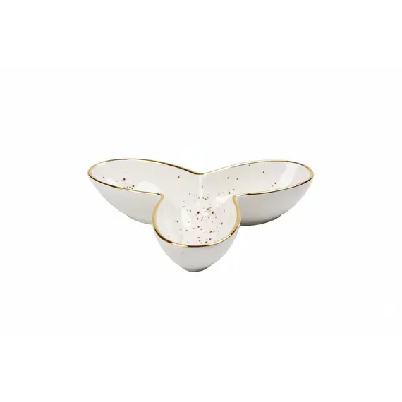 Pjate per qerasje / 18cm / Bardhe - Gold / Porcelan