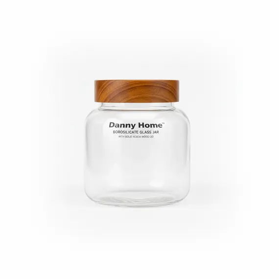 Kavanoz Konservimi / 1300ml / 13*13*14cm / Qelq - Kapak Dru