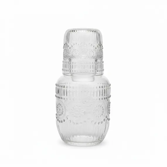 Shishe Whiskey Qelqi me Kapak, Dizajn Vintage me Reliev Lulesh