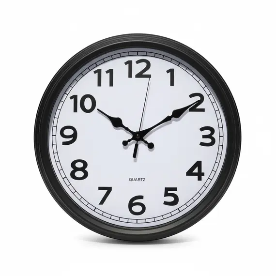 Ore Muri Quartz Gri e Errët me Fushë të Bardhë dhe Shifra Arabe