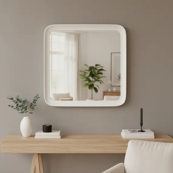 Pasqyre Tualeti / e Bardhe/ Katrore / 40*50, 2 imazh