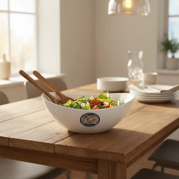 Tas Supe / 20.5x20.5x3cm / Bardhe / Qelq Opal, 2 imazh