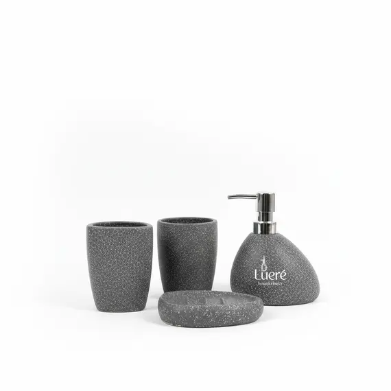 Aksesore Tualeti / Set 4 cope / Gri Efekt Marble