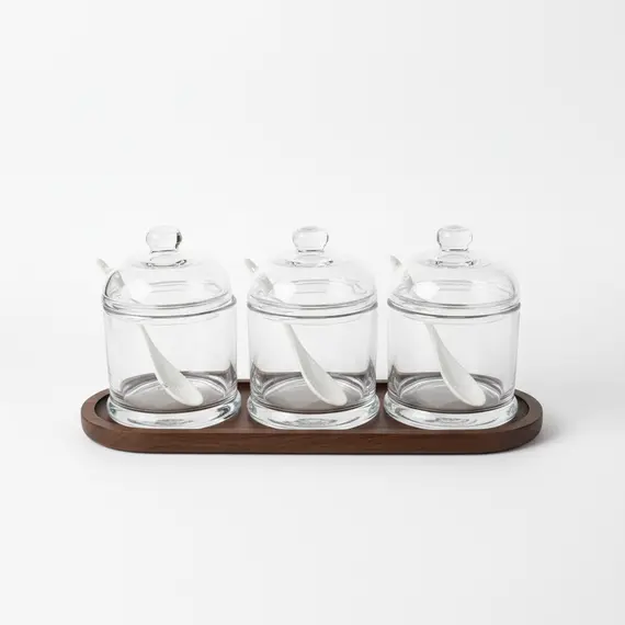 Kavanoz Konservimi / Qelq / Set 3 cope / me luge