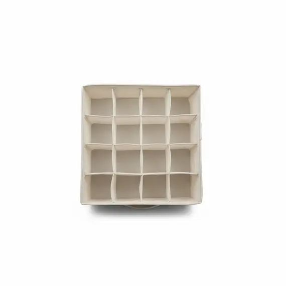 Kuti Organizative / 32*32*10cm / 16 ndarje / me doreze / Bardhe