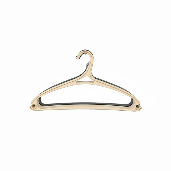 YIMENG Varëse Rrobash Plastike, Set 10 Copë, Dyngjyrëshe (E zezë & Bezhe)