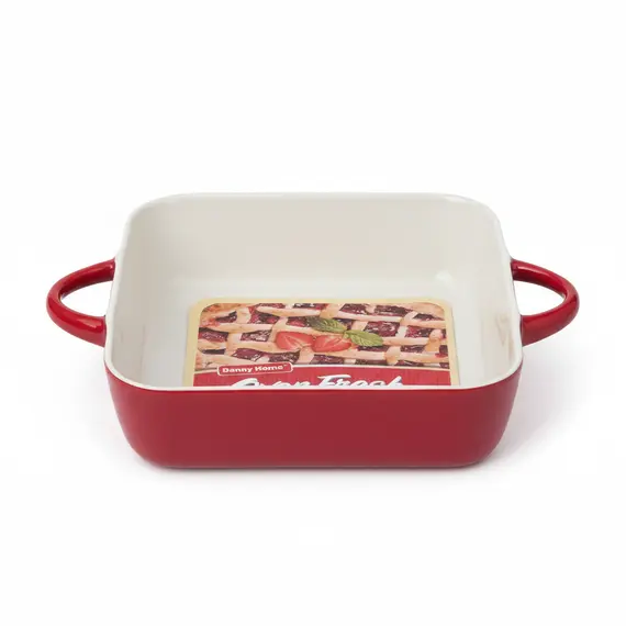 Danny Home Oven Fresh Tavë Pjekjeje Guri 27.5 cm, Drejtkëndore, e Kuqe