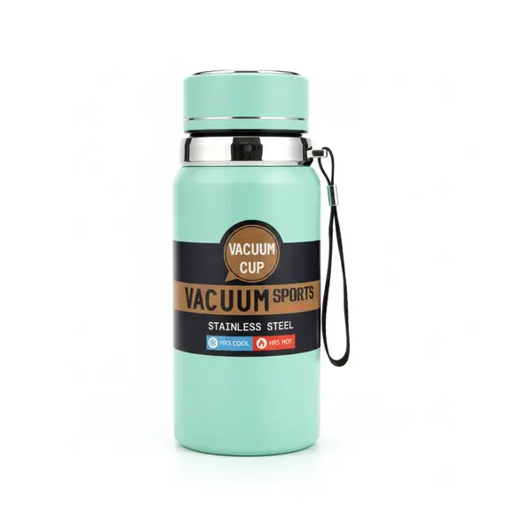 Termus Sportiv Inoksi Vakum, Mbajtës Nxehtësie & Ftohtësie, Mint Jeshile/Blu