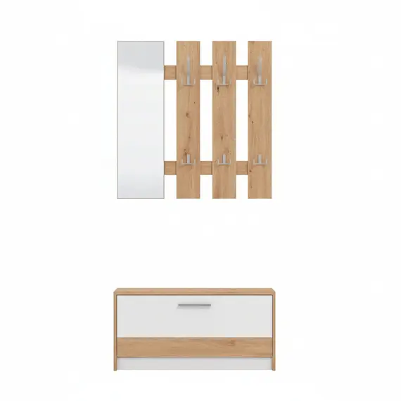 Mobilje Korridori Remini - Wood/White