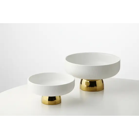 Pjate Dekorative / Bardhe - Gold / M