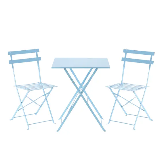 Set Tavoline Katrore Bueno + 2 Karrige - Blu