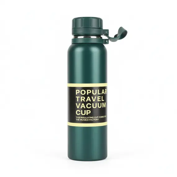 Termos udhëtimi 800 ml me izolim vakum dhe kapak me rrip mbajtës