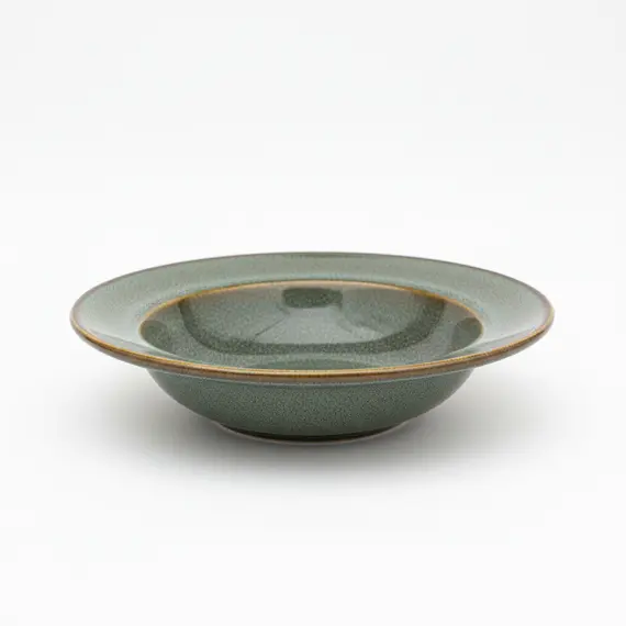 Tas Porcelani 18 cm me Brendësi të Glazuar Jeshile me Pika