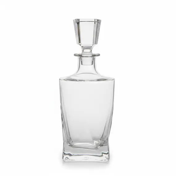 Karahafe Kristali pa Plumb për Uiski & Konjak, Dizajn Luksoz me Tapa Katrore