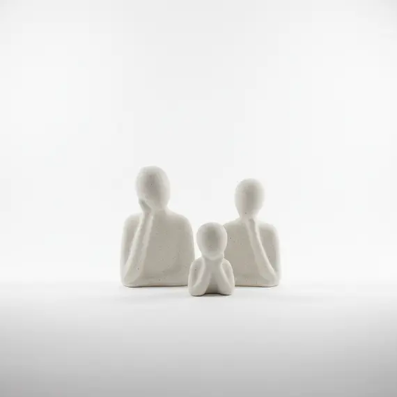 Vazo Dekorative / Set 3 cop / L : 12.5x7.5x18cm / M : 12x7.5x16cm / S : 7.5x5.6cm / Qeramik