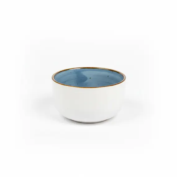 Tas I vogel / 9x9x5cm / Porcelan / Bardhe me Fushe Blu