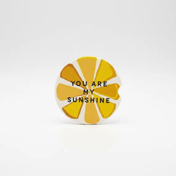 Coaster set / 10cm / Rreth / Porcelan / Verdhe Limon + tekst