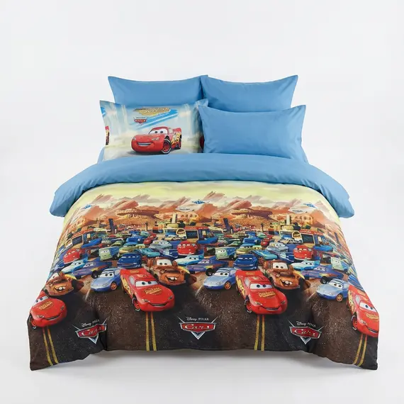 Komplet Çarçafësh Nuka Kids Cars Single për Fëmijë, McQueen, 140x220/140x230/50x70 cm