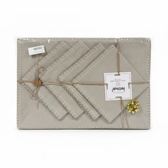 Set 4 Peceta 40*60 dhe 4 Mbulese Tavoline Gri