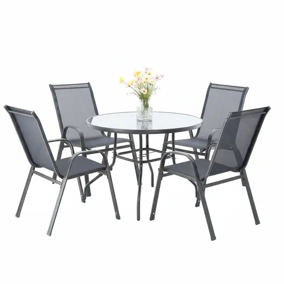 Set 4 Karrige Geri + Tavoline 80cm Rrumbullake