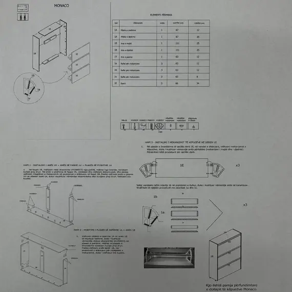 Mobilje MONACO Dollap këpucësh i bardhë, 6 imazh