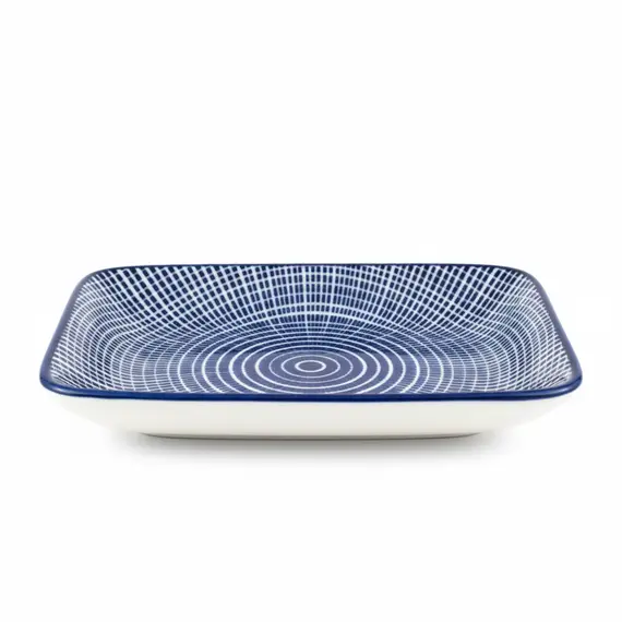 Tas i Vogel / 9.8cm / Bardhe - Blu / Porcelan / Katror