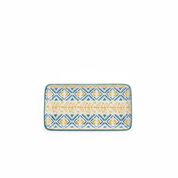 Pjate Servirje/ 17.9cm / Verdhe - Blu / Porcelan