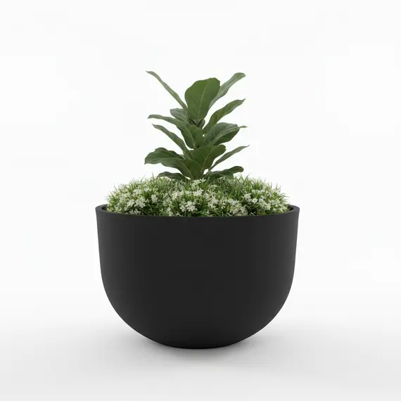 Vazo Dekorative L / 55*55*36.5cm / Charcoal Black