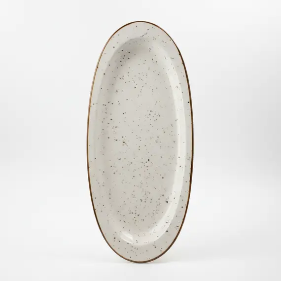 Pjate / 42cm / Bardhe - Gold / Porcelan